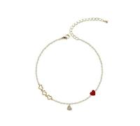 Braccialetto Regolabile Con Amore Delicato Francese, Ciondolo A Forma Di Cuore Cavo E Diamante, Disposizione Fuori Posto Multi-elemento Adatta Per Il Tempo Libero Quotidiano, Viaggi Festivi, Accessori