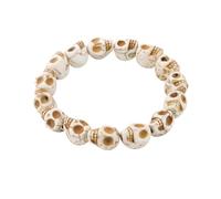 Braccialetto regolabile con perline e teschio turchese unico, lunghezza 19 cm, per uomini e donne, teschio colorato turchese, One Size, come descritto, come descritto