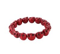 Braccialetto regolabile con perline e teschio turchese unico, lunghezza 19 cm, per uomini e donne, teschio colorato turchese, One Size, come descritto, come descritto