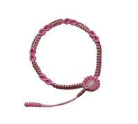 Braccialetto regolabile fatto a mano, accessorio da polso per ragazza/donna, stile pastorale intrecciato a mano, regalo per familiari e amici, Adjustable, Nylon Nylon Perline di pietra azzurra