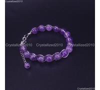 Braccialetto regolabile fatto a mano WireWrap 8 mm pietre preziose naturali p...