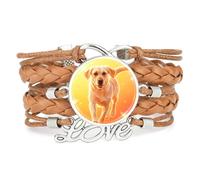 Braccialetto Regolabile In Pelle Intrecciata Con Scritta Lucky Diffration L | Multistrato,Punk,Braccialetto,Artigianale,Regalo,Collare,Accessorio,Amante,Etnico,Amicizia,Anno di nascita,Natale,Musica