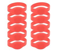 Braccialetto RFID da 10 Pezzi 125 Khz, Braccialetto in Silicone Antipolvere Impermeabile per Carte D'identità per Controllo Accessi Piscine Palestre(rosso)