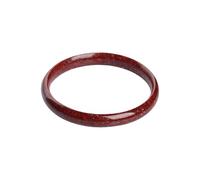 Braccialetto rigido da donna con cinabro rosso stretto, rotondo, alla moda, stile Feng Shui cinese, con particelle di cristallo rosso vermiglio, braccialetto curativo e portafortuna, amuleto da donna