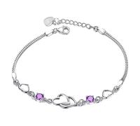 Braccialetto rigido regolabile in argento Sterling, gioielli da sposa per la festa della mamma per la festa della mamma per lei orecchini a cerchio a forma di cuore grande, Misura unica, Alluminio