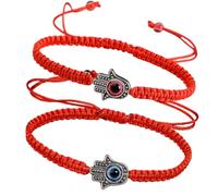 Braccialetto rosso malocchio, braccialetto rosso contro il malocchio, braccialetto rosso per donne e uomini in corda intrecciata turca protezione filo amuleto ti porta fortunato pacifico, adjustable