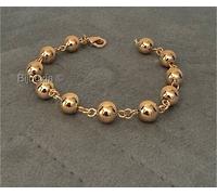 Braccialetto Sfere 8MM Placcato Oro 18 Carati 750/1000 Gioielli Donna