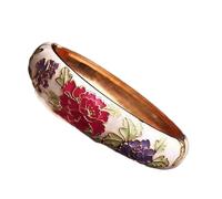 Braccialetto smaltato per donna, bracciale cloisonne, Braccialetti etnici cinesi tradizionali fatti a mano in metallo con filigrana cloisonné in smalto multicolore, graziosi fiori, accessori for gioie