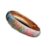 Braccialetto smaltato per donna, bracciale cloisonne, Braccialetti etnici cinesi tradizionali fatti a mano in metallo con filigrana cloisonné in smalto multicolore, graziosi fiori, accessori for gioie