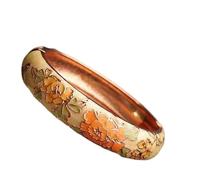 Braccialetto smaltato per donna, bracciale cloisonne, Braccialetti etnici cinesi tradizionali fatti a mano in metallo con filigrana cloisonné in smalto multicolore, graziosi fiori, accessori for gioie