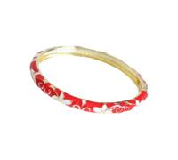 Braccialetto smaltato per donna, bracciale cloisonne, Braccialetto vintage sottile con foglia di trifoglio portafortuna, in smalto cloisonné, con cerniera a molla, for donna, gioielli artigianali trad