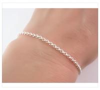 Braccialetto Sottile a Maglie Rolo Argento Massiccio 925/1000, - Gioielli Donna
