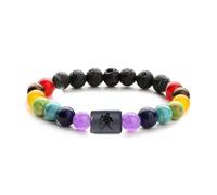 Braccialetto Spirituale con I Segni Zodiacali 7 Chakra Braccialetti Elastici per Coppie In Pietra Naturale con Perline Fatte A Mano Dodici Costellazioni Regalo Di Gioielli per Donne E Uomini Acquario