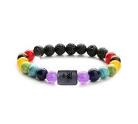 Braccialetto Spirituale con I Segni Zodiacali 7 Chakra Braccialetti Elastici per Coppie In Pietra Naturale con Perline Fatte A Mano Dodici Costellazioni Regalo Di Gioielli per Donne E Uomini Vergine