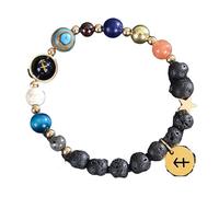 Braccialetto Spirituale Dei Segni Zodiacali 8 Mm Di Pietra Lavica Naturale 12 Costellazioni Braccialetti Elastici con Perline Unisex Gioielli Astrologici Oroscopo Regali Per Donne E Uomini Sagittario