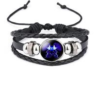 Braccialetto Spirituale Dei Segni Zodiacali Braccialetto Astrologico E Oroscopo Per Donne E Uomini Braccialetti in Pelle Multistrato Regolabili con Dodici Costellazioni Zodiacali Per Coppia Gemelli