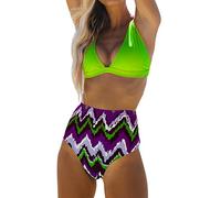 Braccialetto Sveglia Costume Da Bagno Costume Da Bagno Bikini Brasiliano Costumi Da Bagno Push-Up Pezzo Set Da Donna Due Costumi Da Bagno Tankini Set, Verde, L