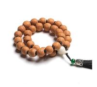 Braccialetto tibetano Bodhi con ciondolo in giada bianca e nappa, realizzato a mano, per meditazione e preghiera, per la pace e la salute