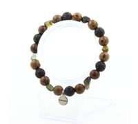 Pietre E Minéraux. Braccialetto Tormalina Multicolore Del Brasile + Perle Lava