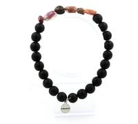 Braccialetto Tormalina Rubellite Del Brasile + Perle Onice Nero Opaco 8 Mm. IN E