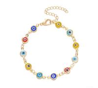 Braccialetto turco contro il malocchio, perline da 4 mm, lunghezza 19 cm, amuleto tradizionale Nazar per protezione, gioielli in metallo elettrolitico, elegante accessorio alla moda da donna (#2 i