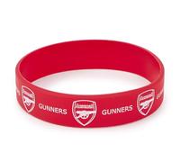 Braccialetto ufficiale Arsenal FC in silicone rosso con stemma del club e testo Gunners - Football Merchandise