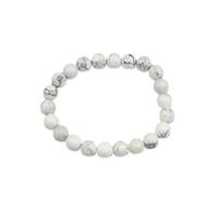 Braccialetto unisex con cristalli, elastico da 8 mm, per Reiki, bilanciamento dei chakra, 7,6 cm, bracciale naturale unisex, gioielli in cristallo (Howlite), medio, pietra, agata, Medium, Pietra