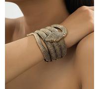 Braccialetto vintage a forma di serpente in metallo dorato, stile europeo e americano, adatto a coprire le cicatrici Lega di zinco