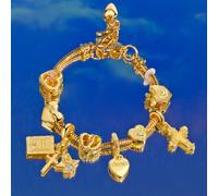Braccialetto vintage con ciondolo a forma di cuore dorato, braccialetto con catena a serpente con perline e piastra con ali d'angelo e croce, gioiello regolabile con incisione Forever per adolescenti 