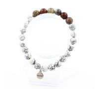Braccialetto Zaffiro Di Mogok Birmania Myanmar + Perle Diaspro Leopardo + Made