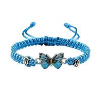 Bracciali a farfalla per stringa regolabile braccialetti farfalla per le donne carino farfalla fascino braccialetti orologio digitale piccolo, Misura unica, Fune metallica, Nessuna pietra preziosa