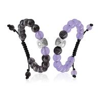 Bracciali a Perle per Coppie - Pietre Naturali & Acciaio Inossidabile con Energia Positiva, Regolabili Braccialetti Sole-Luna (non Smart), Il Regalo Perfetto per Amore e Amicizia