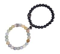 Bracciali alla moda per le donne, piccoli braccialetti con perline per le donne marrone nero cuore magnetico perline braccialetto coppie braccialetto unisex perline braccialetti donna gioielli,