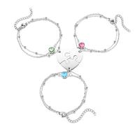 bracciali amicizia per 2/3/4 ragazze adolescenti e donne, bracciale migliore amica cuore spezzato puzzle, bracciali coordinati braccialetto amicizia regali per sorelle amiche compleanno Natale (per 3)