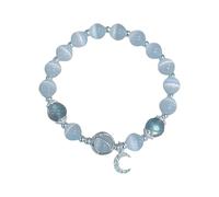 Bracciali Argento 925 Catena And Quartz Bead Bracelet For Women Design With A Vibe For A Friend Student Or Yourself! Braccialetto Ciondolo D (A, One Size)