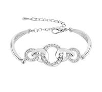 Bracciali Autismo Bracciale a cuore di diamanti Bracciale a buona sorella da donna Regali per la migliore Bracciale a cuore a sorella Bracciali Luminosi Bimbi (Silver, One Size)