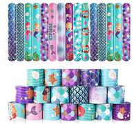Bracciali Bambini 24/25/30/36 Pezzi Braccialetti Slap Gadget Compleanno a Scatto Regalini Fine Regalo Per Feste Dinosauri/Unicorno/Sirene/Natale/Nave Pirata