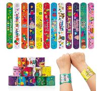 Bracciali Bambini 24/25/30/36 Pezzi Braccialetti Slap Gadget Compleanno a Scatto Regalini Fine Regalo Per Feste Dinosauri/Unicorno/Sirene/Natale/Nave Pirata