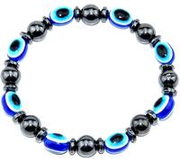 Bracciali Bangle, Braccialetto Magnetico Unisex Perdere Peso Ematite Occhi Perline Braccialetto Elasticizzato - gialloDurability
