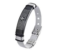 Bracciali Biblici - Bracciali Motivazionali Di Fede | Bracciale Per Cuffia Per Versi Biblici | Vintage Christian Cross Scritture Braggley | Dono Santo Arricchito Religioso In Acciaio Inossidabile