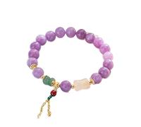 Bracciali ， braccialetti di perline feng shui ricchezza bracciale lavanda lavanda giada bracciale viola monete antichi monete armonia mania fibbia ciondolo morbido giada gemma prosperità amore