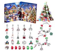 Bracciali Calendario dell'Avvento di Natale per Ragazze, Kit di Fabbricazione di Braccialetti con Ciondoli, Calendario del Conto alla Rovescia Kit di Fare Gioielli Fai Da Te per Adulti Donne
