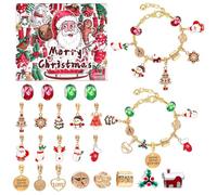 Bracciali Calendario dell'Avvento di Natale per Ragazze, Kit di Fabbricazione di Braccialetti con Ciondoli, Calendario del Conto alla Rovescia Kit di Fare Gioielli Fai Da Te per Adulti Donne