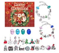 Bracciali Calendario dell'Avvento di Natale per Ragazze, Kit di Fabbricazione di Braccialetti con Ciondoli, Calendario del Conto alla Rovescia Kit di Fare Gioielli Fai Da Te per Adulti Donne