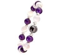 Bracciali Con Perline Per Donna | Braccialetto di Ametista alla | Bracciale Purificante per il Corpo e Antistress,Per Donne Uso Quotidiano Viaggio Festa Meditazione Lavoro Yoga Appuntamenti Eventi
