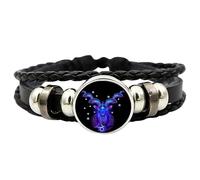Bracciali con segno zodiacale - 12 braccialetti con segno zodiacale - Braccialetto a forma di mente - Braccialetto a forma di segno zodiacale - Braccialetto avvolgente multistrato come regalo per