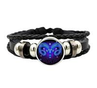 Bracciali con segno zodiacale - 12 braccialetti con segno zodiacale - Braccialetto a forma di mente - Braccialetto a forma di segno zodiacale - Braccialetto avvolgente multistrato come regalo per