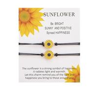 Bracciali Coppia, 2 Pezzi Bracciale Amicizia,braccialetto di girasole, bracciale margherita, Idee Regalo per la Sorella, Migliore Amica, Fidanzata y Fidanzato, San Valentino per Lui e Lei