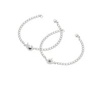 Bracciali Coppia, Braccialetto Con Ciondoli a Forma Di Cuore, Braccialetto In Acciaio Inox Real Love Puzzle, Regalo Anniversario, Natale, San Valentino Per Amante Fidanzata Fidanzato, Nero Sole Luna
