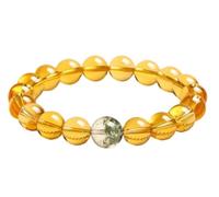 Bracciali cristallo uomo donna, bracciale elastico perline citrino naturale
